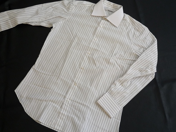 ペガソ(pegaso) 長袖シャツ 40 白 ダブルカフス メンズ
