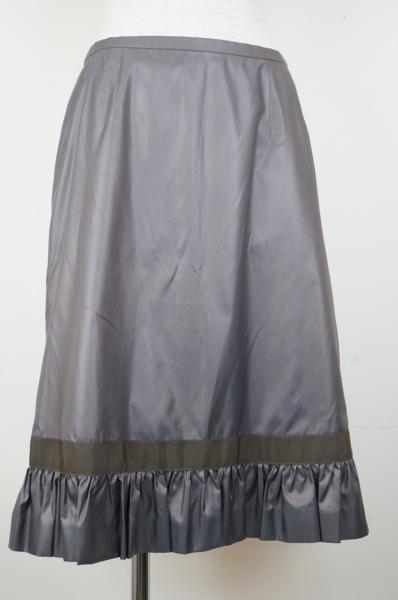 レリアン(Leilian) スカート 裾フリル 茶 レディース
