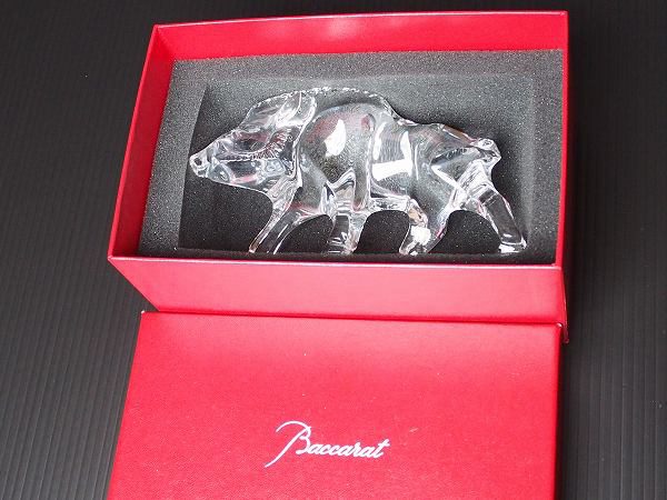 バカラ Baccarat 高級クリスタルガラス 干支イノシシ置物
