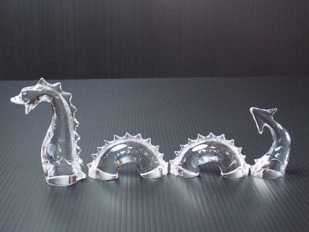 バカラ Baccarat 高級クリスタルガラス 4パーツ恐竜置物