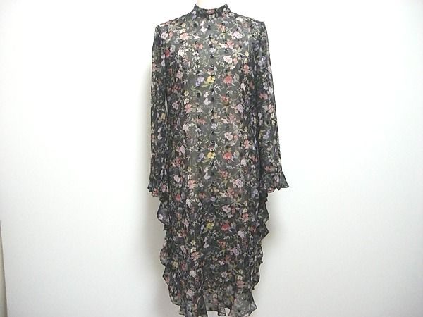 HANAE MORI ハナエモリ 黒×花柄 ワンピース 9