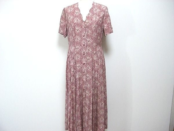 laura ashley ローラアシュレイ 赤花柄 ロングワンピース