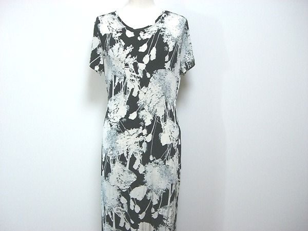 303698 CHACOK シャコック 黒×白柄 ロング ワンピース 3