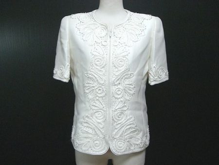 ignes 銀座マギー 白 半袖 ジップ ジャケット トップス