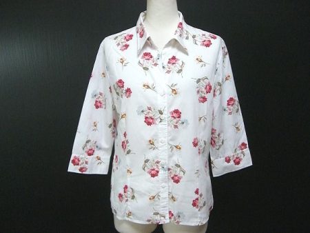 318441 LAURA ASHLEY ローラアシュレイ 白×花柄 ブラウス 13