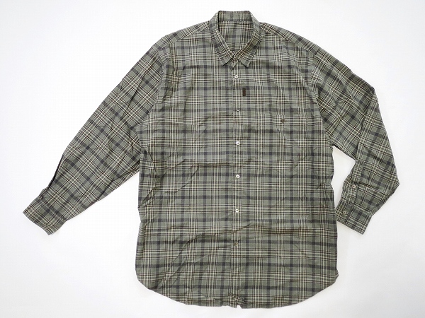グリーン系のチェック柄が使いやすい。パパスの長袖シャツを買取しました