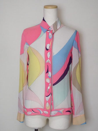 エミリオプッチ EMILIO PUCCI 40カラフルシルクブラウス 312147