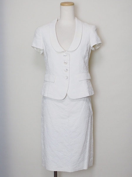 マックスマーラ MaxMara　白38コットン スカートスーツ 402504