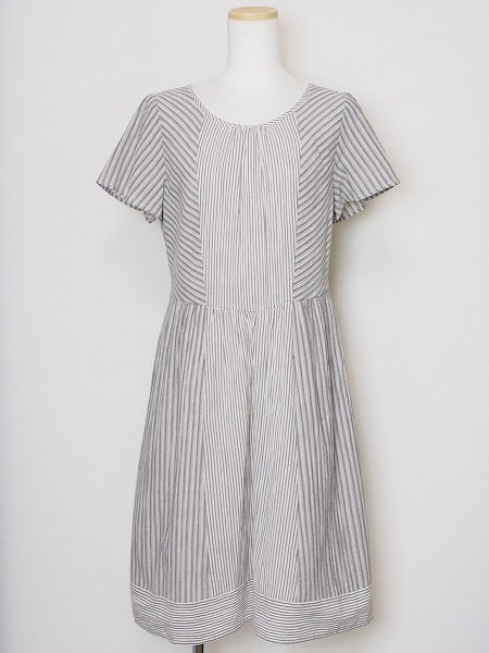 ホコモモラ シビラ グレーストライプ42綿 ワンピース 360644