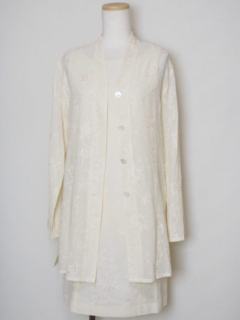 ポールスチュアート PaulStuart クリーム色 ワンピース2P 374783