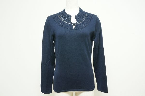 スキャパ SCAPA ク済 レース入り ニット 紺 38#444956