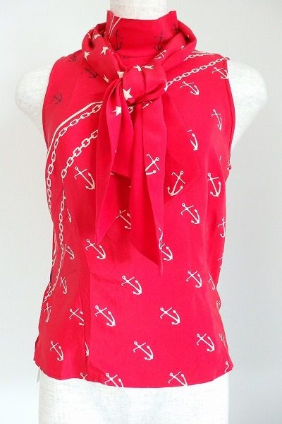 上品なマリンスタイルに！ハロッズのノースリーブプリントトップスを買取しました