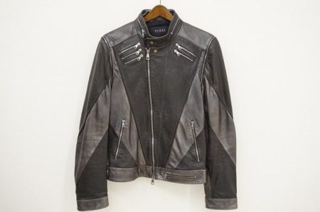 個性的なデザインが光る。グッチのメンズレザーライダースジャケットを買取しました