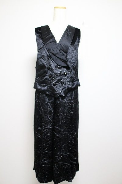 イタリヤ【伊太利屋】スパンコール シルク混 上下 セットアップ ダンス 11号 #447249