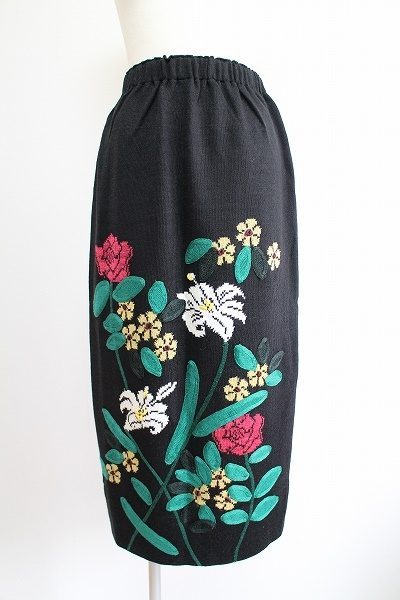 斉藤都世子 Toyoko Saito ニット スカート 花柄 ニットの女王 #433280