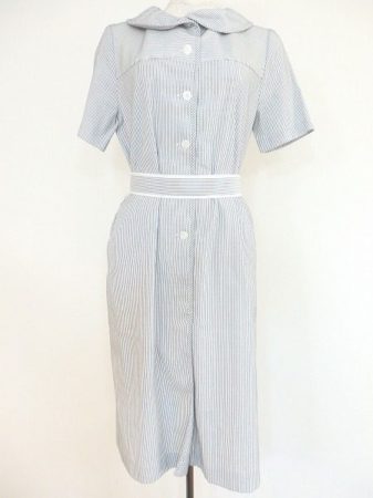 丸襟とウエストリボンがキュート。ハナエモリのシンプルシャツワンピースを買取しました