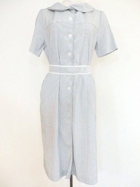 丸襟とウエストリボンがキュート。ハナエモリのシンプルシャツワンピースを買取しました