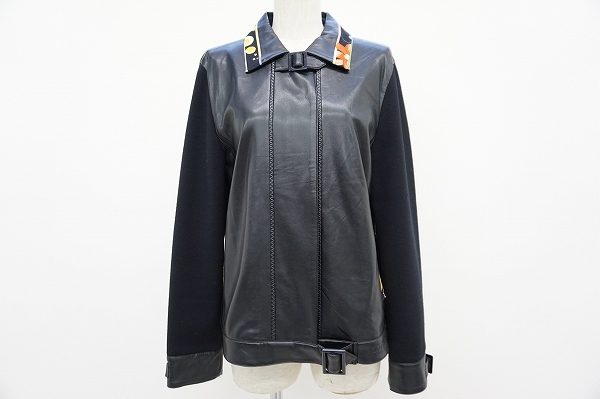 レザーをよりエレガントに！レオナールのジップアップブルゾンを買取いたしました