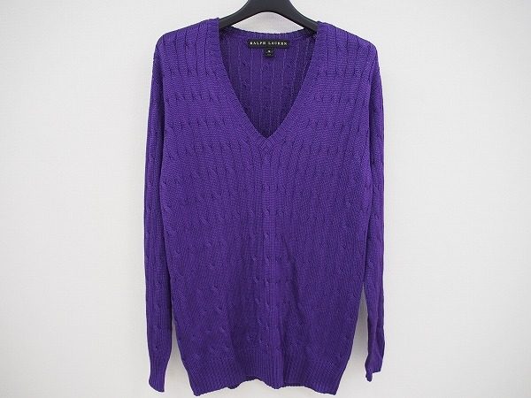 まぶしいほど鮮やかな紫。ラルフローレンのシルクを使ったセーター