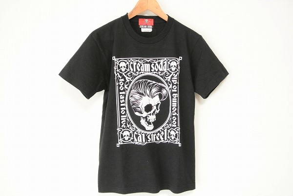 クリームソーダ CATSTREET カットソー Tシャツ S 黒 スカル ドクロ メンズ