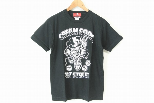 クリームソーダ CAT STREET カットソー Tシャツ S 黒 新品同様 メンズ