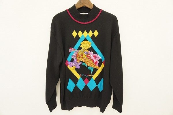 ゴージャス！個性派にオススメ！レオナールスポーツの黒ニットをお売りいただきました