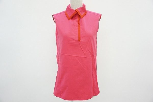 綺麗なローズピンクが上品なイヴサンローランのノースリーブシャツ