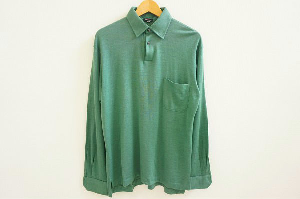 キトン kiton 長袖シャツ 52 緑 カシミヤ混 メンズ