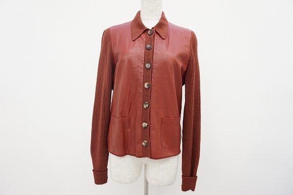 ラグジュアリーブランド・エルメスのラムレザーとカシミアのニットを買取しました