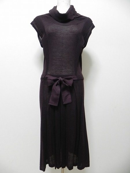 シックなカラーで美人度アップ！！ホスのリボンニットワンピース