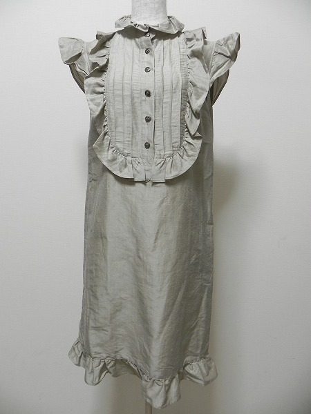 麻素材で涼やかに軽やかに。ミスアシダの素敵なフリルワンピース。