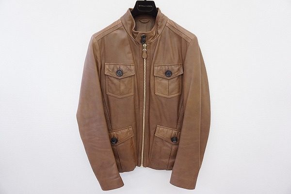味のあるレザーが大人の男性を演出。ボッテガヴェネタのレザージャケットを買取しました。　