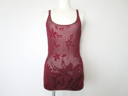 シースルのレッドカラーが知的でセクシー。ケンゾーのレーシーなタンクトップをお売り頂きました