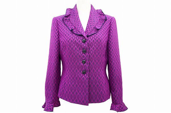 紫色が華やかで眩しい。ジュンアシダのジャケットを買取しました