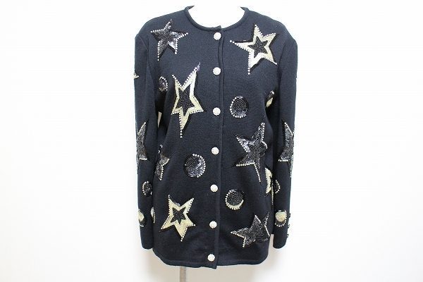 星柄がブラックニットに映える、マダムジョコンダのニットジャケットを買取いたしました