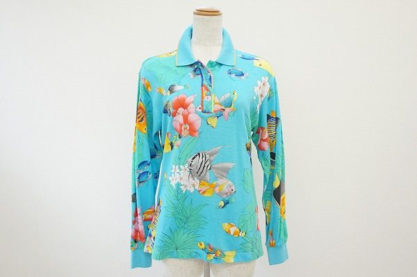 水の中を連想させるような美しいプリント柄のレオナールのポロシャツを買取いたしました