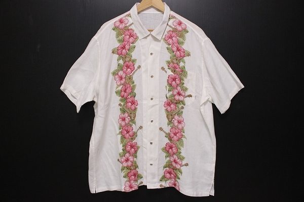 レイに見立てた華やかで夏らしいデザインアロハ、パパスの半袖シャツを宅配買取いたしました
