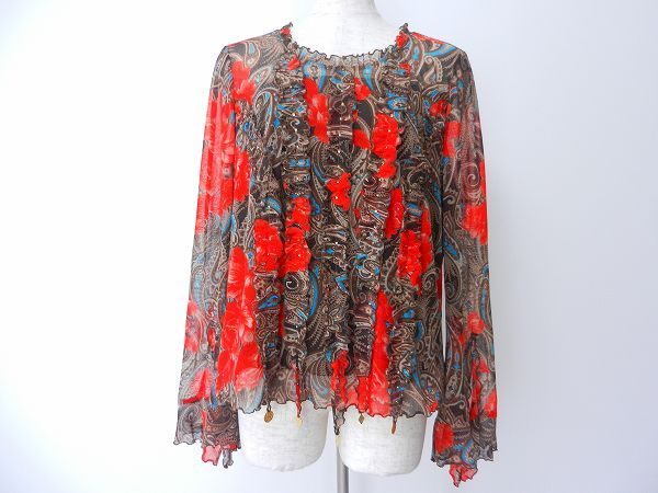 ペイズリーと情熱的な花のデザインが見事に融合した伊太利屋のブラウスを宅配買取いたしました