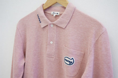 ピンク地が素敵なパパスの長袖ポロシャツをお譲りいただきました