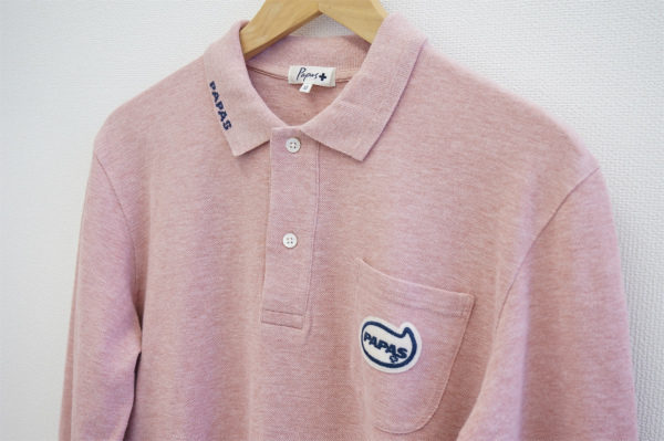 ピンク地が素敵なパパスの長袖ポロシャツをお譲りいただきました