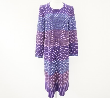 ボーダーにピンドットのフェミニンなデザインのワンピースを買取させて頂きました｜斉藤都世子