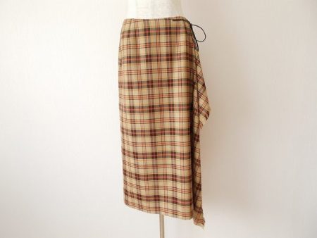 ダックスのクラシックなチェック柄巻きロングスカートを買い取りました