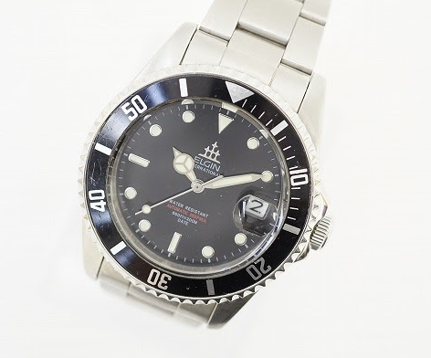 シャープなデザインが素敵なエルジン ELGIN の腕時計を買取させて頂きました。