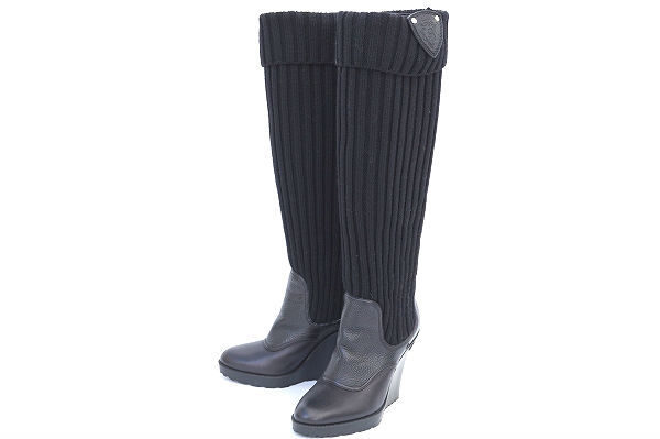 ニットのニュアンスがおしゃれなグッチのロングブーツをお譲りいただきました