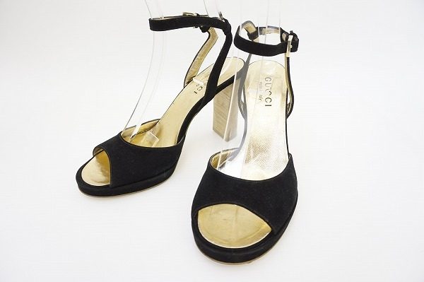 スタンダードで使いやすいグッチのアンクルストラップサンダルを買い取りました