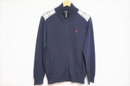 カーディガン感覚で羽織れる、バーバリーブラックレーベルのニットジャケットを買取いたしました