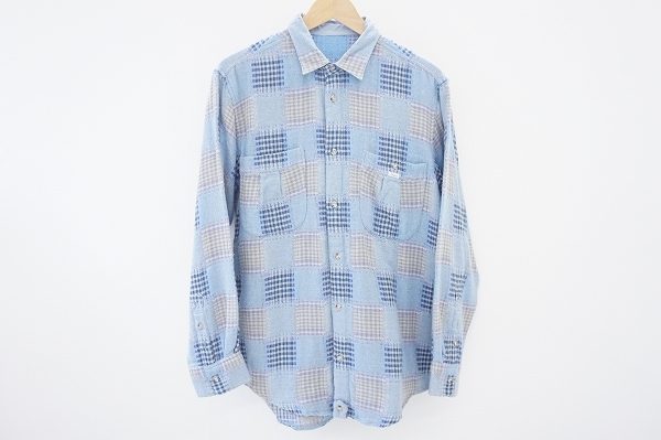 パッチワークプリントがオシャレ、パパスの長袖シャツを買取いたしました