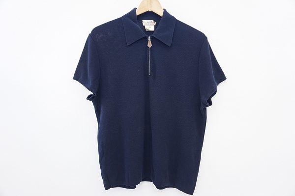 柔かい上質ニットでできたエルメスの半袖ポロシャツを買い取りました