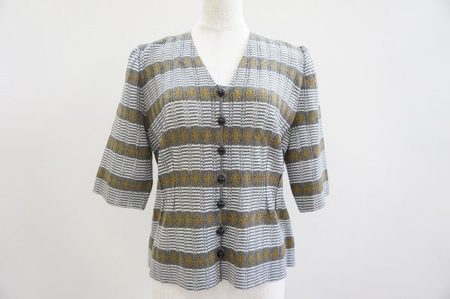 大人クールなマルチボーダーデザイン、斉藤都世子のカーディガンを買取いたしました