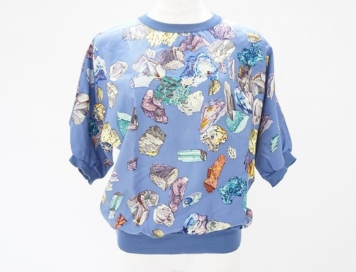 爽やかな水色に可愛らしい半袖パフスリーブのレディースカットソー!エルメス HERMES